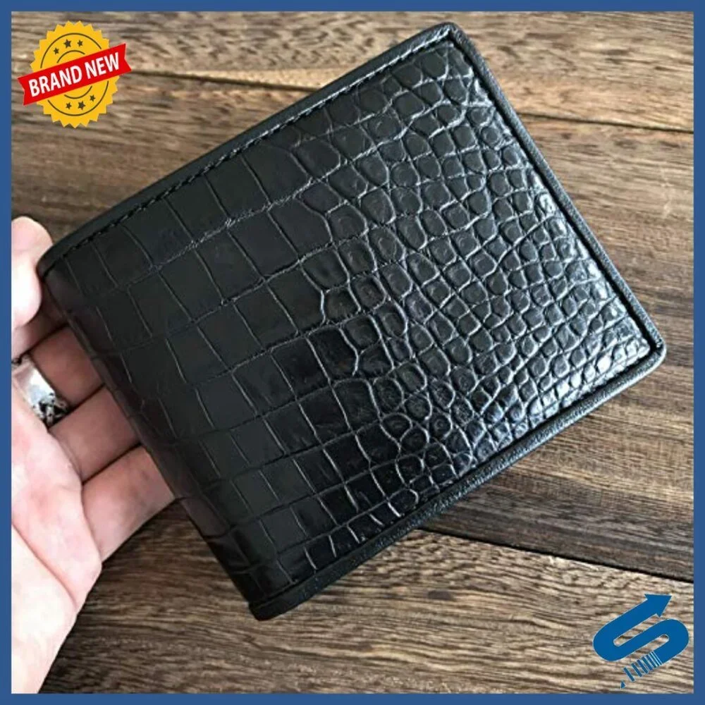 Genuine Crocodile Skin Men's Wallet Handmade Alligator Leather